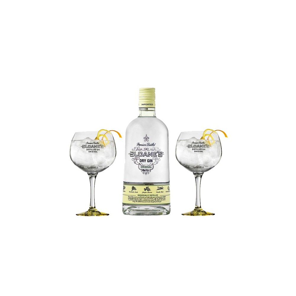 Ginebra Sloane's GIN (Estuche Botella + 2 Copas)